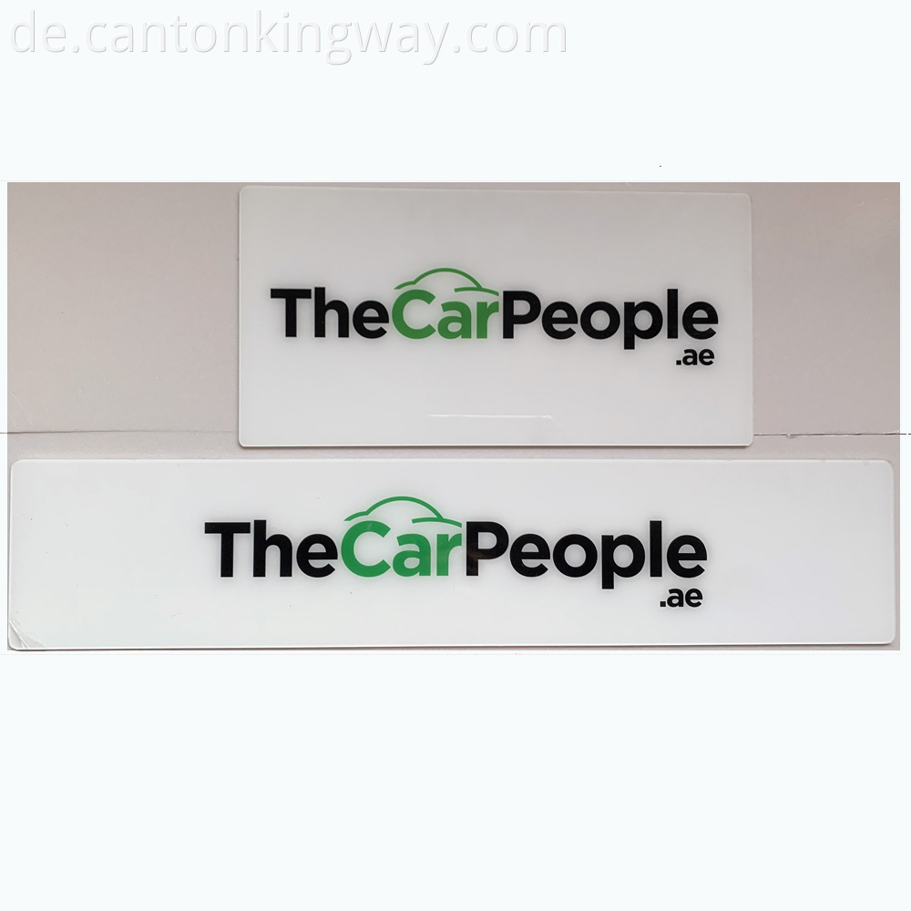 Acrylic White License Plate For Car Sale Advertising